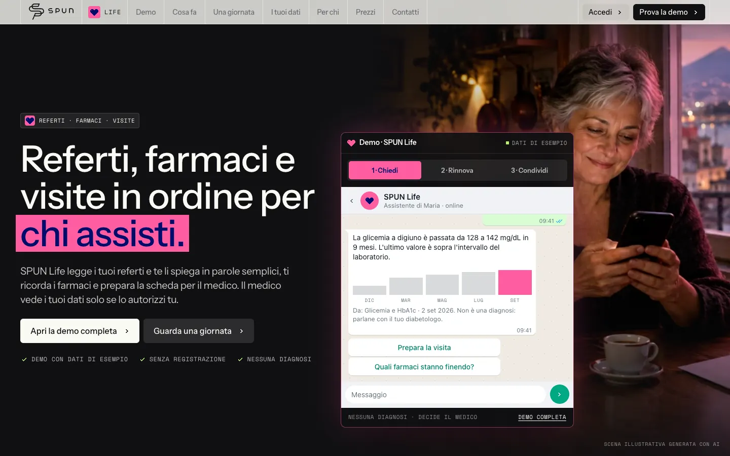 La prima pagina del sito di SPUN Life